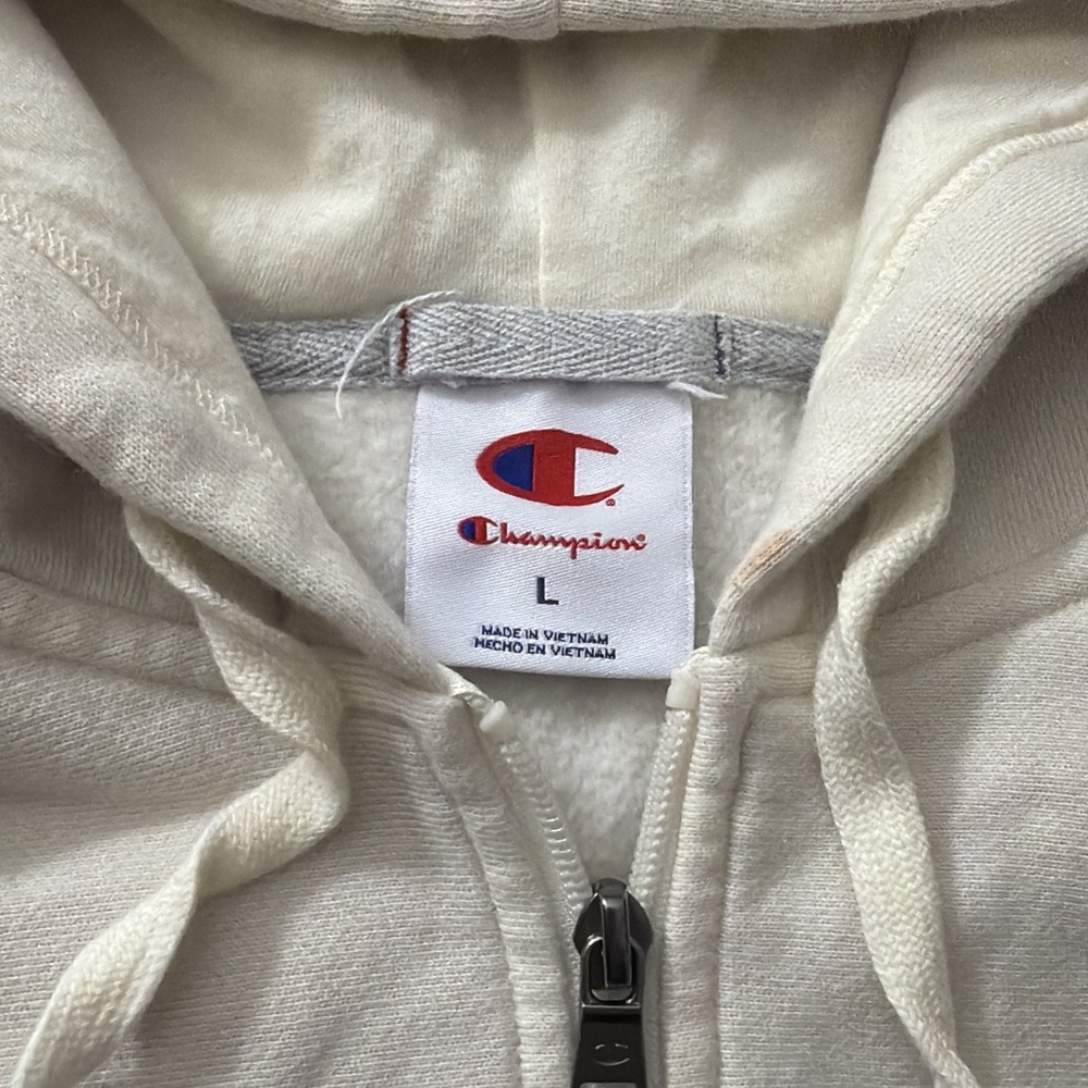 Champion Hoodie Women's Full Double zipup white Logo Size Large Cotton/Polyester - Picture 2 of 16